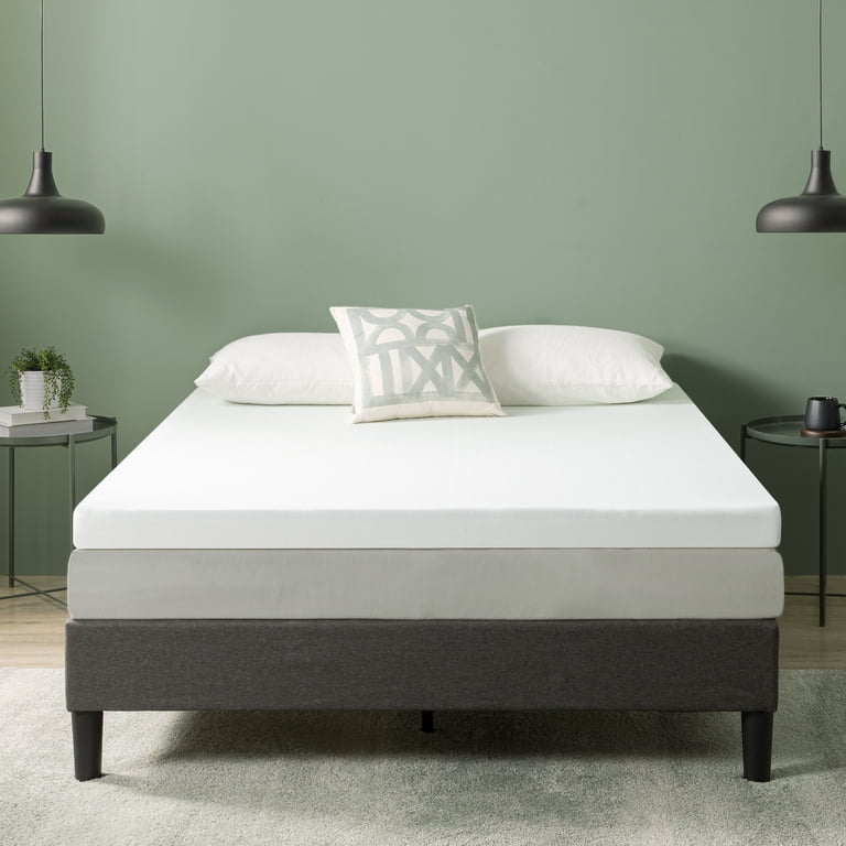 Zinus Spa Sensations 3” Green Tea and Charcoal Memory Foam Topper