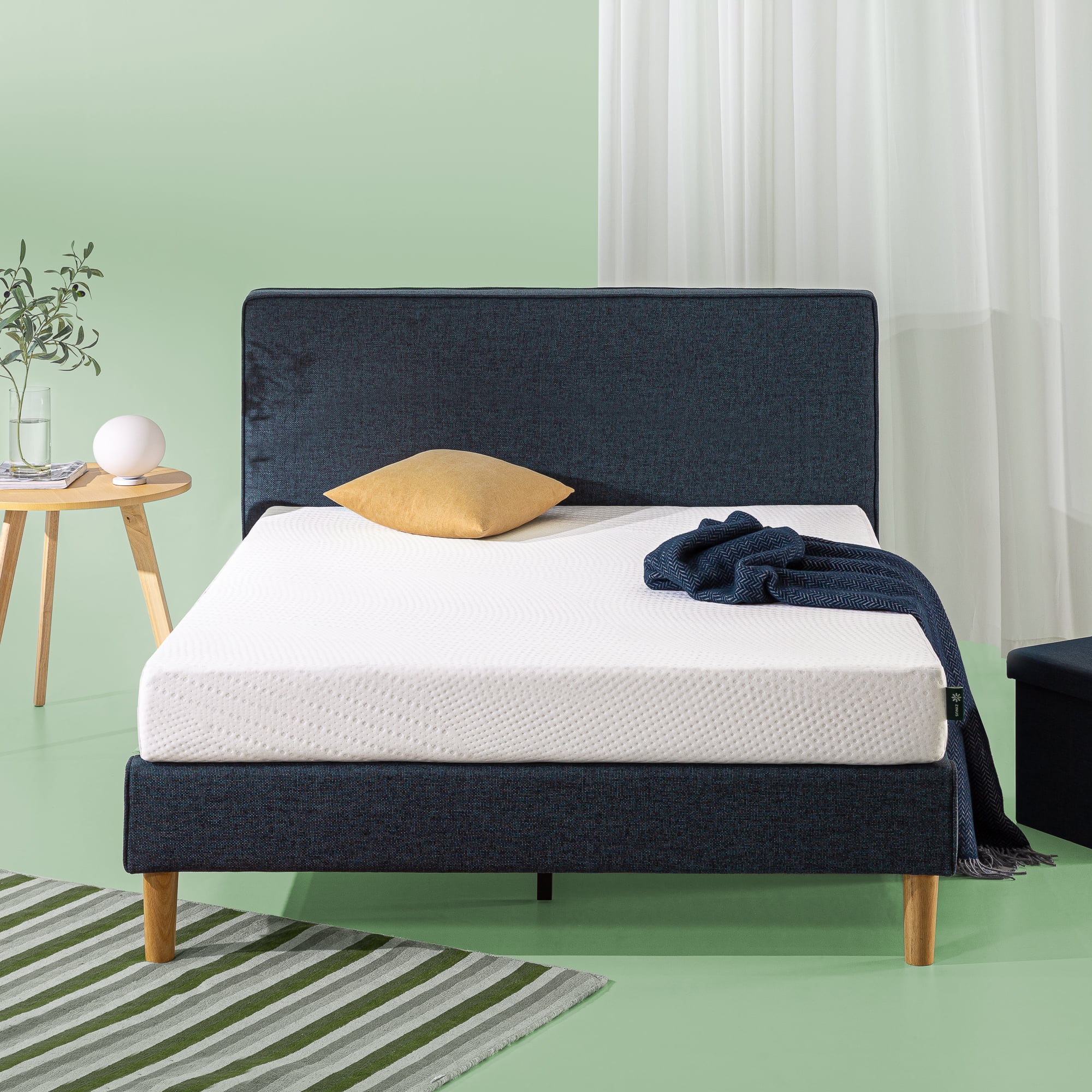 King Size White High Density Foam Mattress with Plush Cover