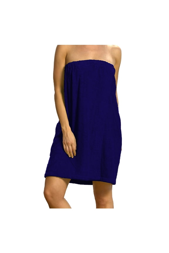 Spa Shower Wrap Terry Cotton spa Cover Up, Navy Color, One Size