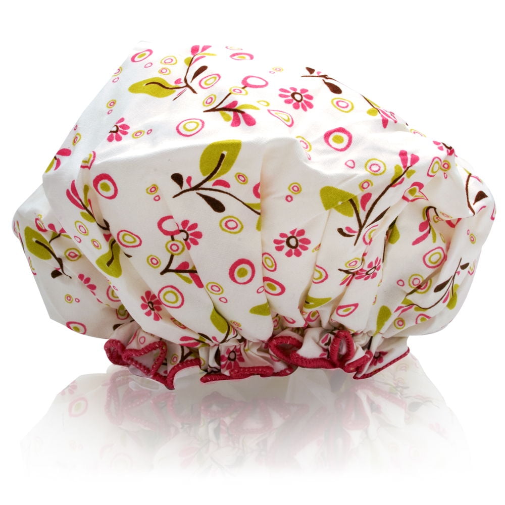 Spa Sister Bouffant Shower Cap Olives Vines