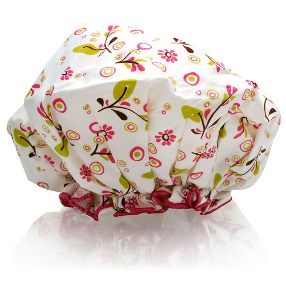 Spa Sister Bouffant Shower Cap Olives Vines