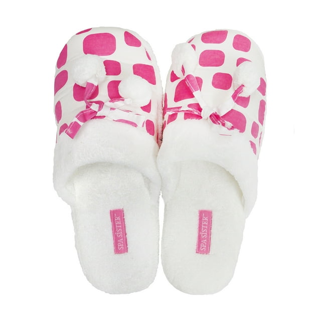 Spa Sister Cheers Spa Slippers, Pink Ice - Walmart.com