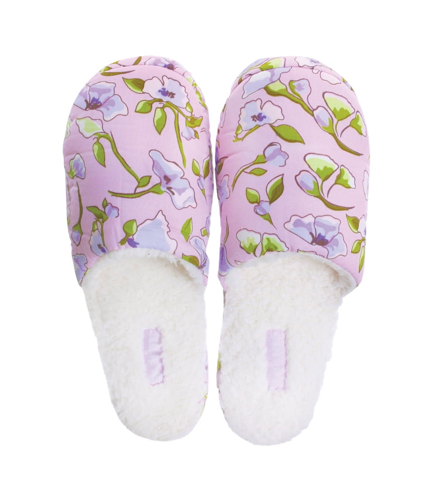 Spa Sister Floral Slippers, Lavender Garden