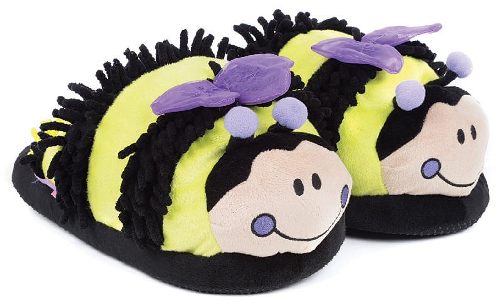Spa Sister Just For Fun Plush Slippers, Bee