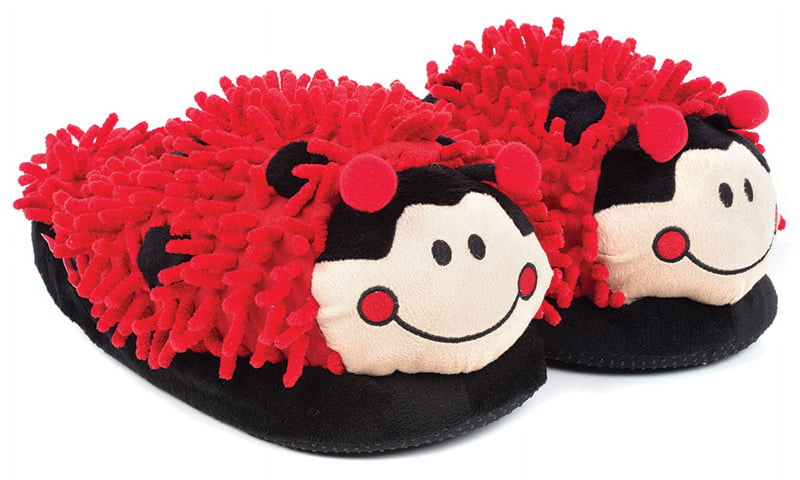 Spa Sister Just For Fun Plush Slippers, Ladybug