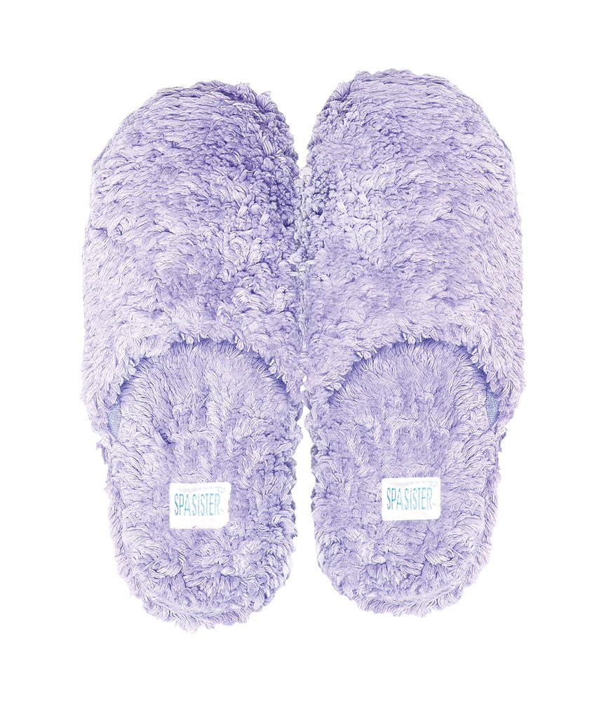 Spa Sister Shaggy Slippers, Lavender, Medium 68