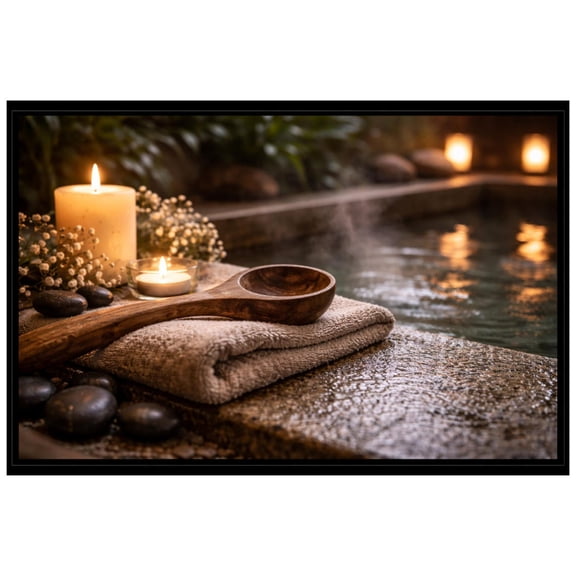 Spa Still Life Candlelight Wall Art Print, Unframed Paper Poster 8x10in