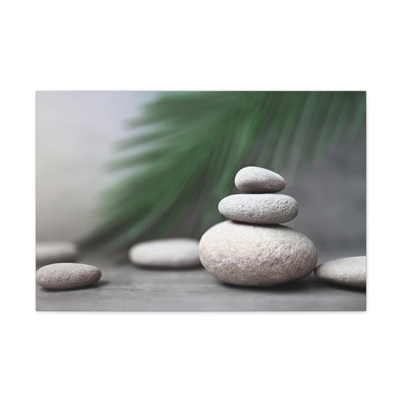 Spa Stones with Palm Forest Floral Nature Photography Canvas Wall Art for Home Decor Ready-to-Hang