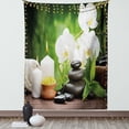 thumbnail image 1 of Spa Tapestry, Zen Stones with Orchid and Candles Green Plants at the Background Print, Wall Hanging for Bedroom Living Room Dorm Decor, 60W X 80L Inches, White Green and Black, by Ambesonne, 1 of 5