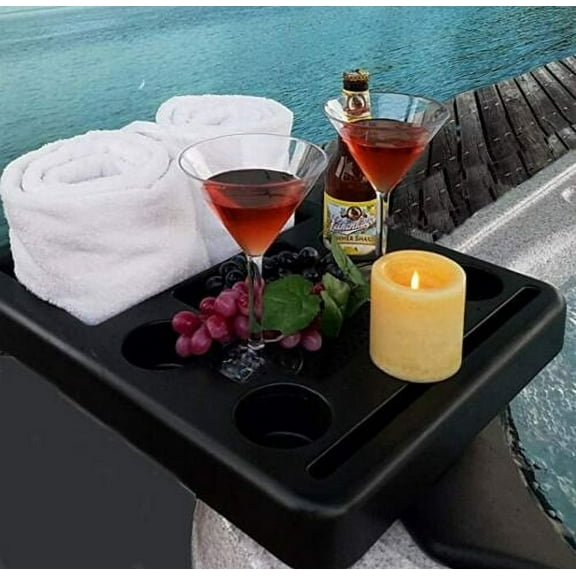 Spa Tender Hot Tub Pool Tray with Ice Bucket, Wine Tray, Towel Holder, Phone Stand