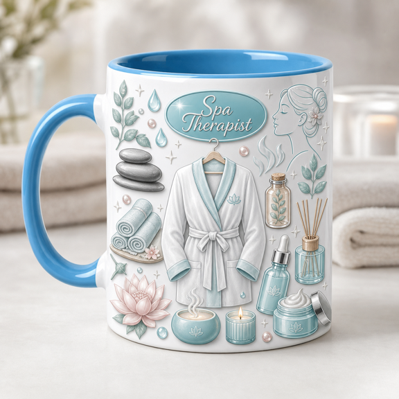 Spa Therapist Ceramic Coffee Mug, Personalized Esthetician Gift for Beauty Pros