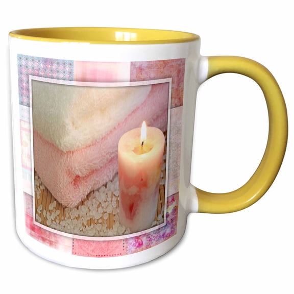 3drose, Spa Time, 11oz Two-tone Yellow Mug