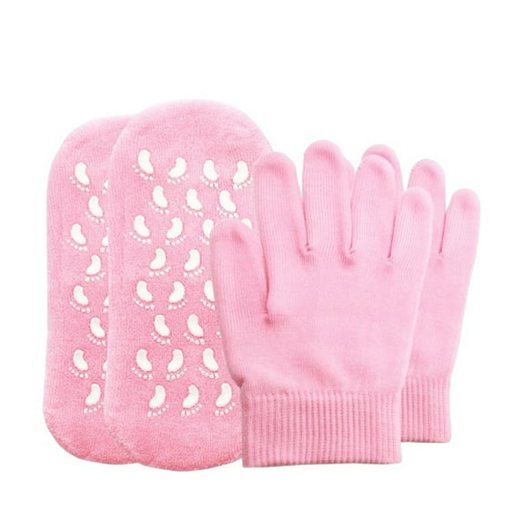 Spa Treatment Gel Moisturizing Socks and Gloves Set for Women Girls Dry Cracked Feet and Hands Skin Softening