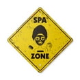 thumbnail image 1 of Spa Vintage Crossing Sign Zone Xing | Indoor/Outdoor Plastic | 17" Tall rustic massage facial rub down sauna, 1 of 3