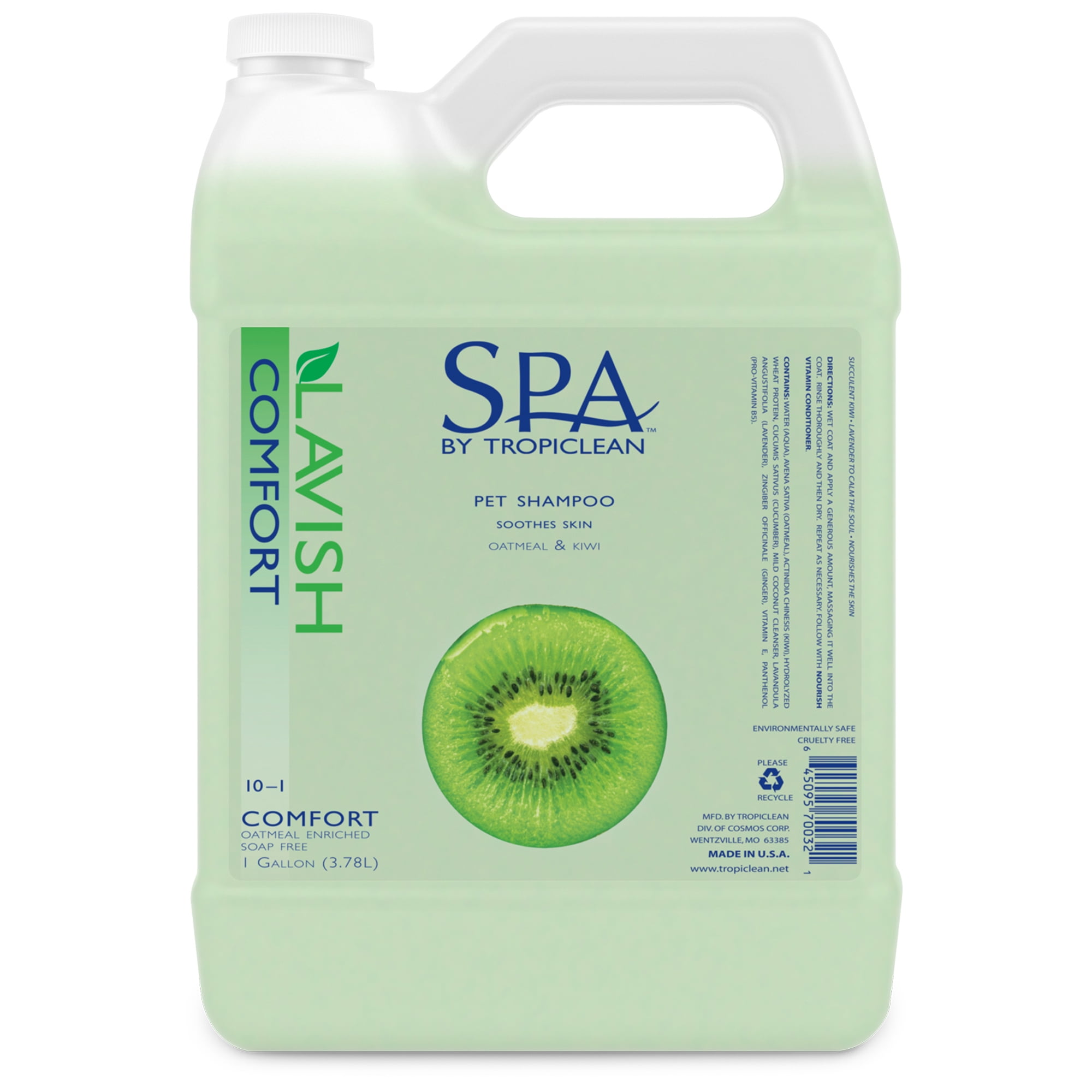 Spa by TropiClean Lavish Comfort Pet Shampoo, Oatmeal & Kiwi, 1 Gallon