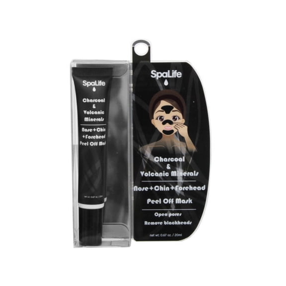 SpaLife Charcoal Volcanic Blackhead Remover Peel Off Mask for Nose, Chin, and Forehead