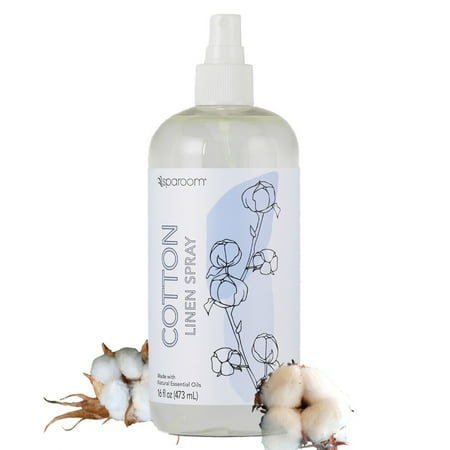 SpaRoom Aromatherapy Linen and Fragrant Room Spray Made with Essential Oils, 16 Ounces, Cotton Fresh ~ Fresh, Serene, Clean