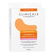SpaScriptions Clinicals Brightening Vitamin C Under Eye Patches for Dark Circles, Hydrogel Under Eye Mask with Niacinamide, 8 Pairs
