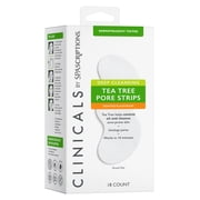SpaScriptions Clinicals Deep Cleansing Tea Tree Pore Strips, Nose Strips for Blackheads and Oily Acne-Prone Skin, 18 Count