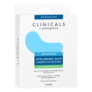 SpaScriptions Clinicals Depuffing Hyaluronic Acid Under Eye Patches for Puffy Eyes, Hydrogel Under Eye Mask with Peptides, 8 Pairs
