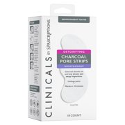 SpaScriptions Clinicals Detoxifying Charcoal Pore Strips, Blackhead Remover Strips for Nose, Unclogs Pores, 18 Count