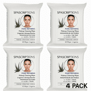 SpaScriptions Pore Refining Makeup Cleansing Wipes   4 Pack 120 Total Wipes
