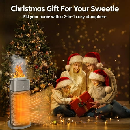 Space , 1500W Portable Heaters for Indoor Use with Thermostat&Humidifier, 70°Oscillation, 12h Timer, Overheat&Tip-Over Protection, PTC Ceramic Electric for Bedroom Home Office