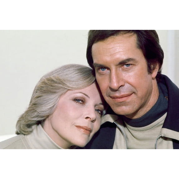 Space 1999 Barbara Bain and Martin Landau cuddle 24x36 Poster