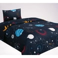 thumbnail image 1 of Space #2 Black 3pc Twin Bed Sheet Set Fresh New Bedding Look For Any Room in Any Season Playful Gift with Printed Pattern New, 1 of 4