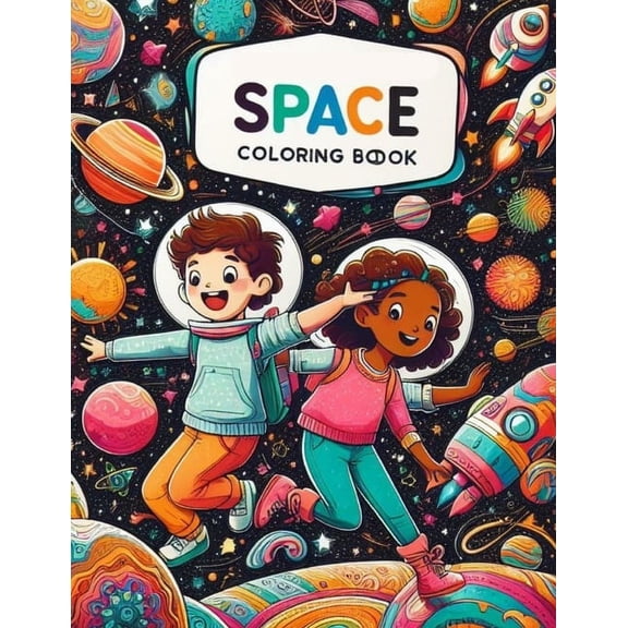 Space: A coloring book for kids with the size of us letter and more than 120 pages, (Paperback)