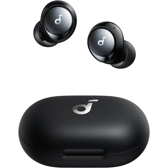 by Space A40 Adaptive Active Noise Cancelling Wireless Earbuds, Reduce Up to 98%, Ultra Long 50H Playtime, 10H Single Hi-Res Sound, Comfortable Fit, Charge