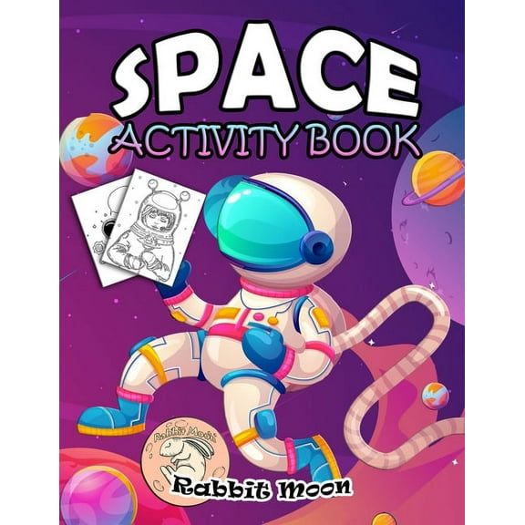 Space Activity Book: for Kids Ages 4-8: A Fun Kid Workbook Game For Learning, Solar System Coloring, Mazes, Word Search and More!