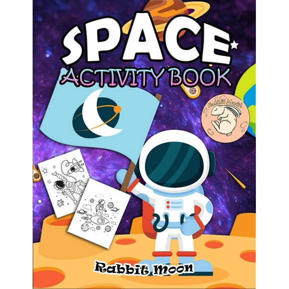 Space Activity Book: for Kids Ages 4-8: A Fun Kid Workbook Game For Learning, Solar System Coloring, Mazes, Word Search and More!