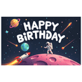 thumbnail image 1 of Space Adventure Happy Birthday Banner Astronaut Design Planet Theme Rocket Illustration for Kids Birthday Party Indoor Decoration Celebration, 1 of 7
