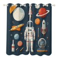 thumbnail image 1 of Space Adventure Icons Set Luxury Window Curtains Blinds for Living Room Kids Bedroom Bathroom Kicthen Door Home Decor 2 Panels, 1 of 6