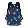 thumbnail image 1 of Space Adventure Rockets Planets Backpack 17in Laptop traveling Bag Bags, 1 of 5