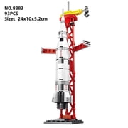 Space Aerospace Model Building Blocks Set, ABS Plastic STEM Space Exploration Bricks, Multi Spacecraft & Rocket Models with Launch Tower, Educational Construction Toy Gift for Kids Boys Ages 6+