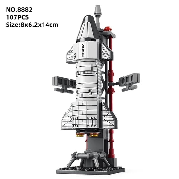 Space Aerospace Model Building Blocks Set, ABS Plastic STEM Space Exploration Bricks, Multi Spacecraft & Rocket Models with Launch Tower, Educational Construction Toy Gift for Kids Boys Ages 6+