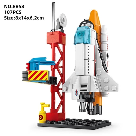 Space Aerospace Model Building Blocks Set, ABS Plastic STEM Space Exploration Bricks, Multi Spacecraft & Rocket Models with Launch Tower, Educational Construction Toy Gift for Kids Boys Ages 6+