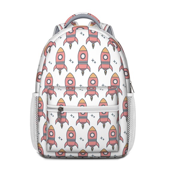 Space Aesthetic School Backpack - Lightweight & Waterproof with Organized Pockets, Moon and Stars Design for Teenagers