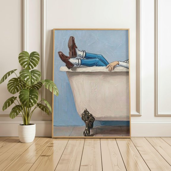 Space Age Commuter Retro Future Bath Wall Decor Unframed Paper Print
