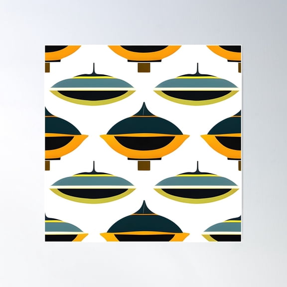 Space Age Print Poster Wall Art, Modern Wall Decor For Living Room Bedroom, 24x24 UNFRAMED