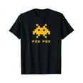 thumbnail image 1 of Space Alien Invaders 8-bit Retro UFO Video Gamer T-Shirt, 1 of 5