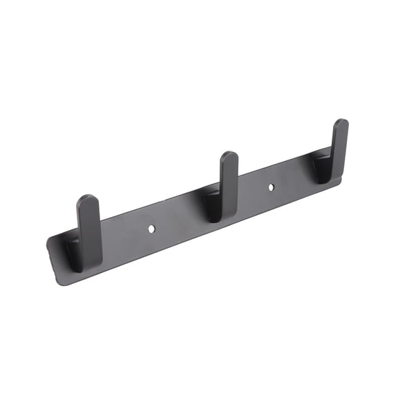 Space Aluminum Wall Mounted Row Hooks Coat Rack Rail with 3 Heavy Duty Pegs Black hanger Organizer for Hanging Hats Key Robes in Kitchen Bathroom Closet entryway 9.05 inches / 23 cm