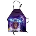 thumbnail image 1 of Space Apron Astronaut Monkey on Outer Space with Planet Earth Background Humor Image Print, Unisex Kitchen Bib Apron with Adjustable Neck for Cooking Baking Gardening, Violet White, by Ambesonne, 1 of 3