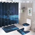 thumbnail image 1 of Space Astronaut 4 Piece Shower Curtain Sets, Non-Slip Rugs, Toilet Lid Cover And Bath Mat, for Bathroom Decor Set, 72" X 72", 1 of 8