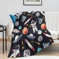 thumbnail image 1 of Space Astronaut Blanket Space Planet Travel Throw Blanket Gifts for Girls Boys Super Warm Soft Plush Lightweight Fleece Flannel Blanket Winter Couch Bedding Blanket for Baby Kids Adults Women 40"x50", 1 of 6