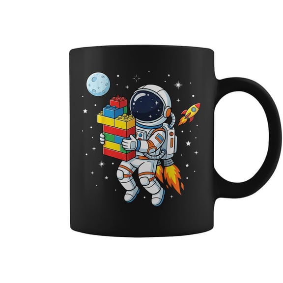Space Astronaut Bricks Building Blocks Master Builder Boys Coffee Mugs