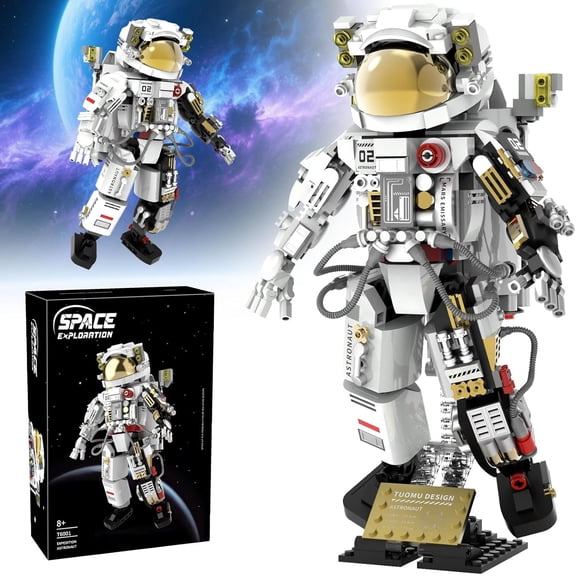 Space Astronaut Building Sets , Astronaut Model Building Kits with Display Stand, Space Astronaut Explorer Building Block Toys for Kid, 652Pcs