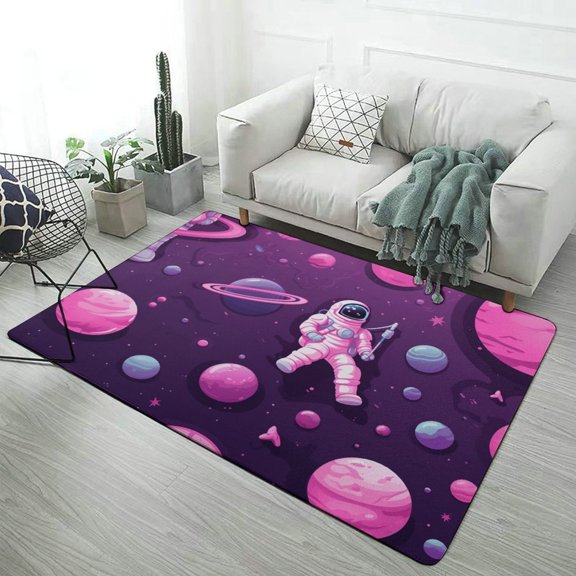 Space Astronaut Cartoon Area Rugs Carpet Suitable for Living Room Kitchen Bedroom Laundry Room Home Decorations